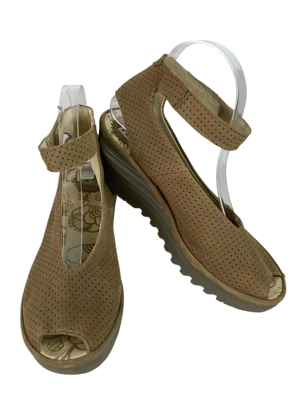 Fly London Yala Suede Ankle Strap Wedge Shoe, Size 38